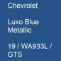 Preview: Chevrolet, Luxo Blue Metallic, 19 / WA933L / GTS.